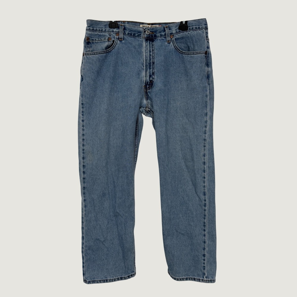 Levis 505 Regular Fit Mens Jeans W38 L30 Light Wash Blue Straight Leg Cotton